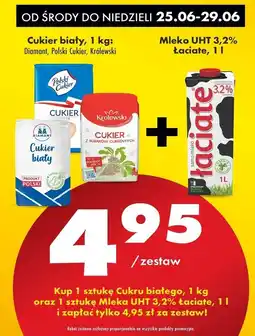 Biedronka Zestaw cukier biały + mleko UHT 3.2% Łaciate oferta