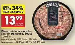 Biedronka Pizza z szynką i pieczarkami Donatello oferta