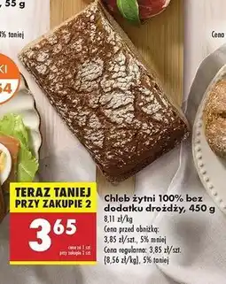 Biedronka Chleb żytni bez drożdży oferta