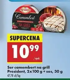 Biedronka Ser camembert z sosem żurawinowym President oferta