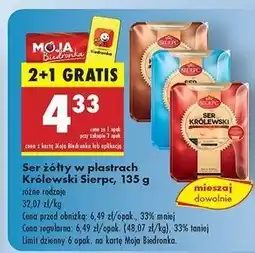 Biedronka Ser królewski light plastry Sierpc oferta