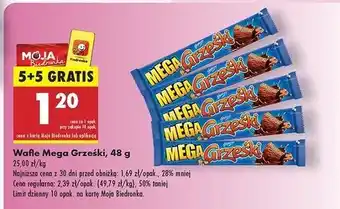 Biedronka Wafelek kakaowy w czekoladzie deserowej Grześki Mega oferta