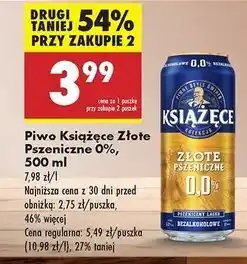 Biedronka Piwo Książęce Złote Pszeniczne 0.0% oferta