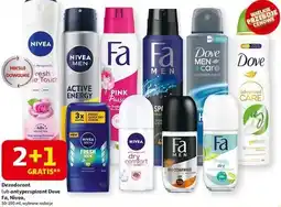 Auchan Dezodotant lub antyperspirant Dove, Fa, Nivea oferta