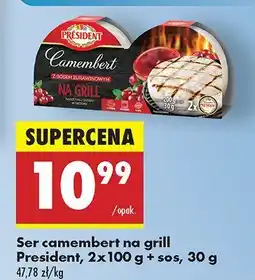 Biedronka Ser camembert na grill 2-pak + sos President oferta