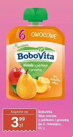 Biedronka Mus BoboVita morele z jabłkiem i gruszką po 6. miesiącu oferta