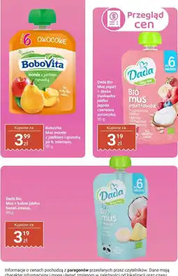Biedronka Mus Dada Bio kokos jabłko banan ananas oferta