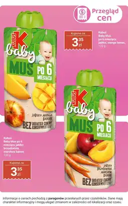 Biedronka Mus Kubuś Baby Mus po 6 miesiącu jabłko brzoskwinia marchew banan oferta