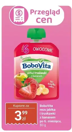 Biedronka BoboVita mus jabłka i truskawki z bananem po 6. miesiącu oferta