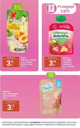 Biedronka Dada Bio mus + zboża jabłko banan truskawka oferta