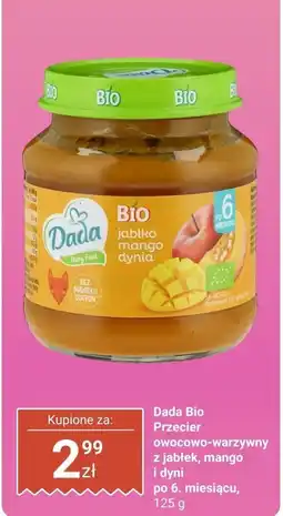 Biedronka Dada Bio Przecier owocowo-warzywny z jabłek, mango i dyni po 6. miesiącu oferta