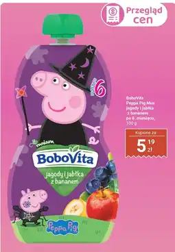 Biedronka BoboVita Peppa Pig Mus jagody i jabłka z bananem po 6. miesiącu oferta