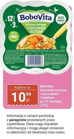 Biedronka Danie gotowe BoboVita kolorowe warzywa z kurczakiem i batatami po 12 miesiącu oferta