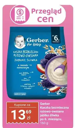 Biedronka Kaszka Gerber bezmleczna ryżowo-owsiana jabłko śliwka po 6. miesiącu oferta