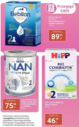 Biedronka Mleko Nan OPTIPRO Plus 2 następne dla niemowląt powyżej 6. miesiąca Nestle oferta