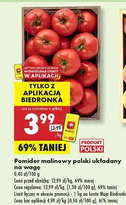 Biedronka Pomidor malinowy polski układany na wagę Produkt Polski oferta