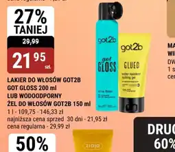 bi1 Lakier do włosów Got2b Got Gloss lub wodoodporny żel do włosów Got2b oferta
