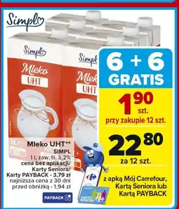 Carrefour Mleko Simpl oferta