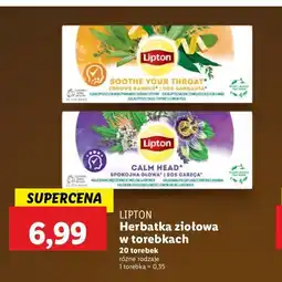 Lidl Herbatka ziołowa Lipton soothe your throat oferta