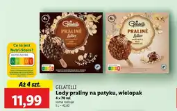 Lidl Lody praline hazelnut & milk chocolate Gelatelli oferta