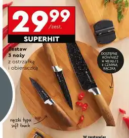 Biedronka Zestaw 3 noży z ostrzałką i obieraczką oferta