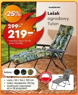 Biedronka Leżak ogrodowy Tulon oferta