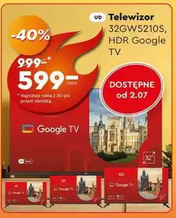 Biedronka Telewizor 32GW5210S, HDR Google TV oferta
