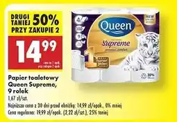 Biedronka PAPIER TOALETOWY QUEEN SUPREME, 9 ROLEK oferta