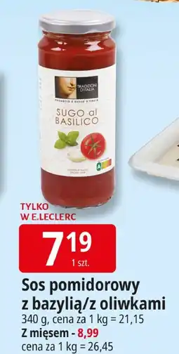 E.Leclerc Sos pomidorowy z bazylią/z oliwkami North Coast oferta