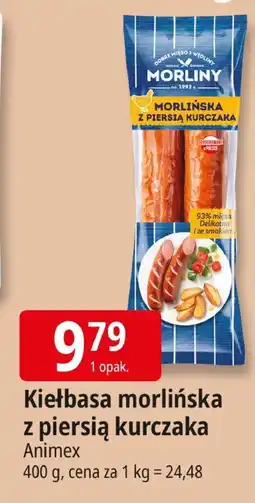 E.Leclerc Kiełbasa morlińska z piersią kurczaka Animex oferta