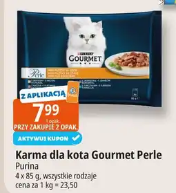 E.Leclerc Karma dla kota fileciki w sosie z indykiem + tuńczykiem kaczką jagnięciną Purina Gourmet Perle oferta