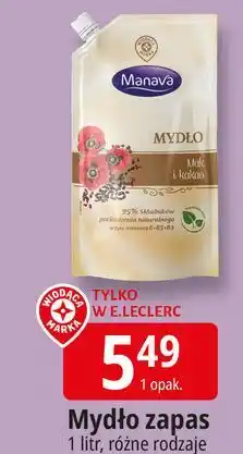 E.Leclerc Mydło w płynie mak i kakao Wiodąca Marka Manava oferta