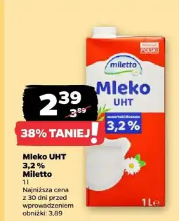 Netto Mleko UHT 3,2% Miletto oferta