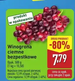 ALDI Winogrona ciemne bezpestkowe Aldi oferta
