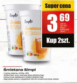 Supeco Śmietana Simpl oferta