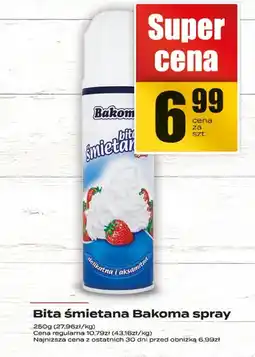 Supeco Bita śmietana spray Bakoma oferta