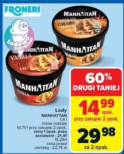 Carrefour Market Lody Manhattan vanilla choco late, chocolate caramel oferta