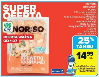 Carrefour Market Krewetki gotowane Norso oferta