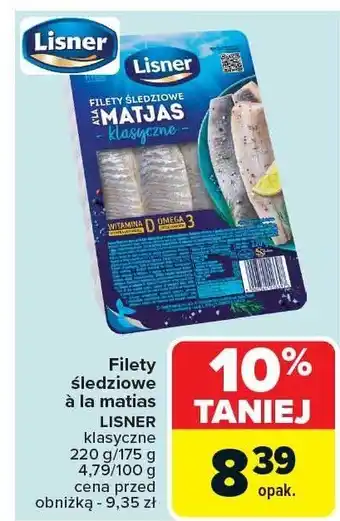 Carrefour Market Filety śledziowe à la matjas Lisner oferta
