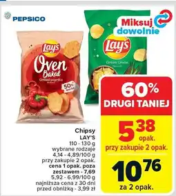 Carrefour Chipsy Lay's Oven Baked grilled paprika / Lay's Green Onion oferta