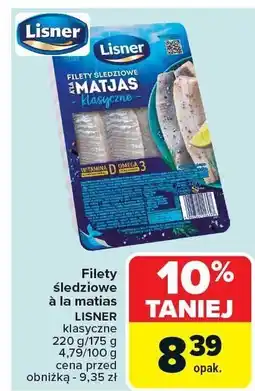 Carrefour Filety śledziowe à la matjas Lisner oferta