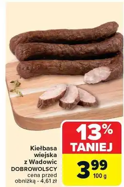 Carrefour Kiełbasa wiejska z Władowic Dobrowolscy oferta