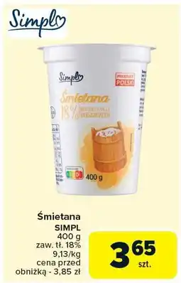 Carrefour Śmietana Simpl oferta