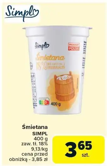 Carrefour Śmietana Simpl oferta