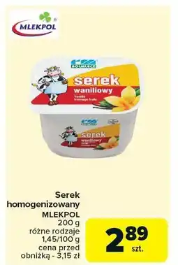 Carrefour Serek homogenizowany waniliowy Mlekpol oferta