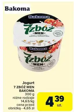 Carrefour Jogurt 7 zbóż men Bakoma oferta