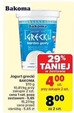 Carrefour Jogurt grecki Bakoma oferta