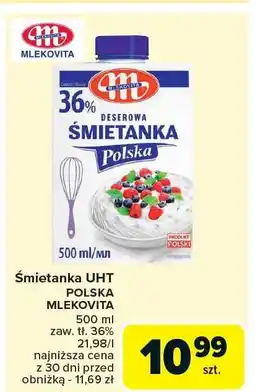 Carrefour Śmietanka UHT Polska Mlekovita oferta