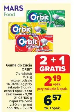 Carrefour Guma do żucia Orbit Mars oferta