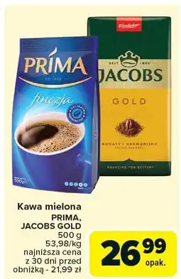 Carrefour Kawa mielona Jacobs Gold oferta